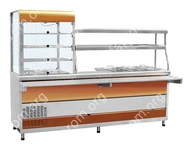 Прилавок-витрина Abat ПВХМ-70КМУ красное золото, витрина слева